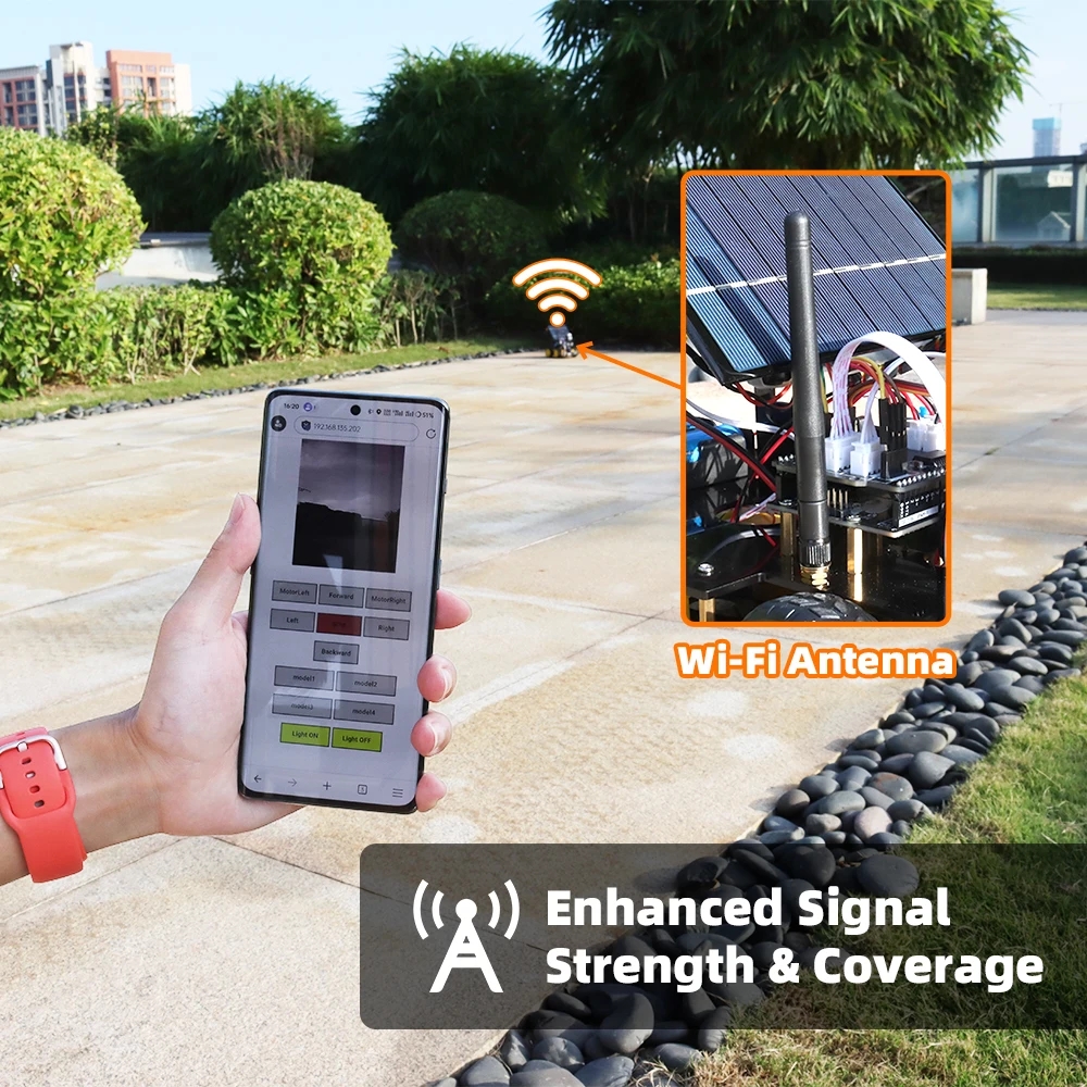 Solar ESP32-32 Camera Programming Education Robot Car IoT Ultrasonic Intelligent Programming Robot